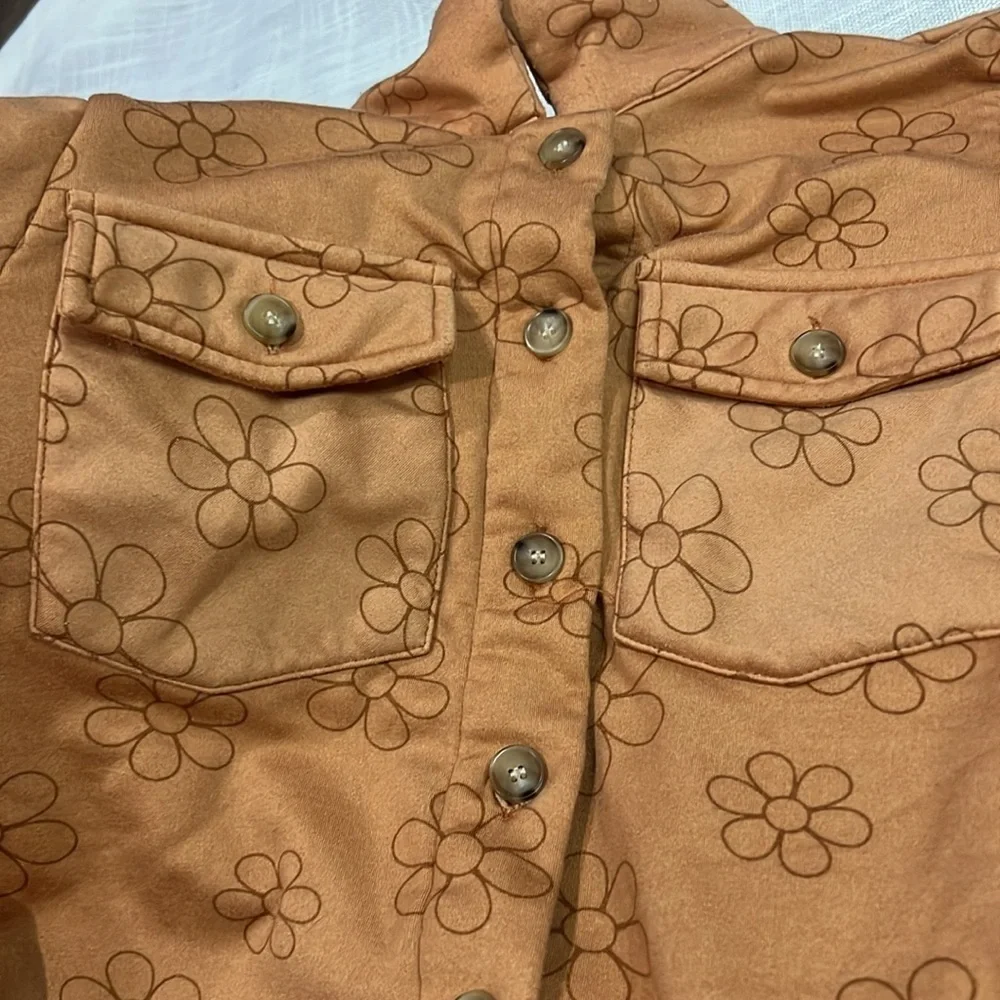 SWEET STORIES BUTTON DOWN RUST ORANGE JACKET